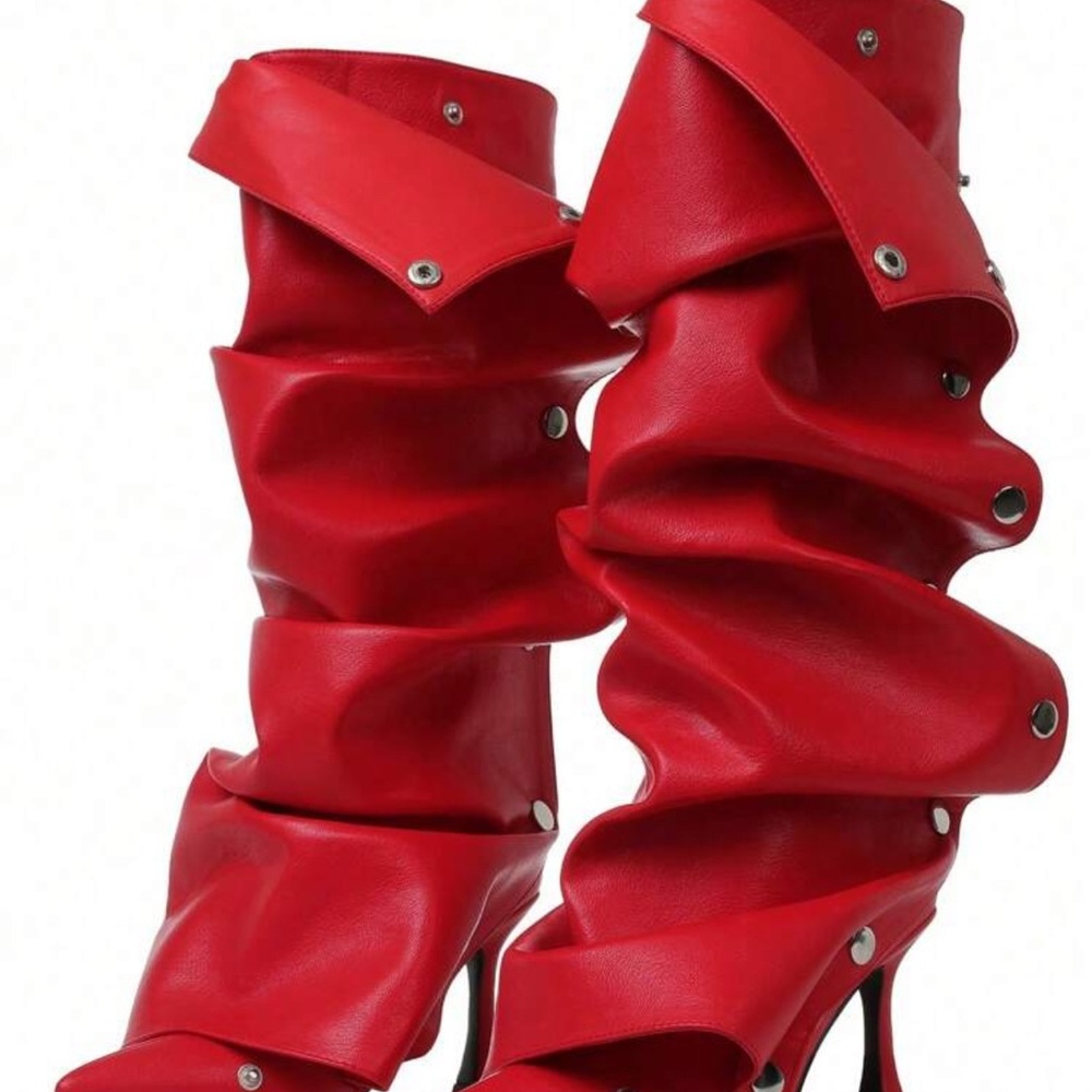 Bold Red Heeled Boots for Women SIZE 8.5